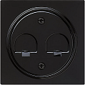 Gira S-Color Черный Накладка телефонной/комп розетки 2-ой прямой со шторками