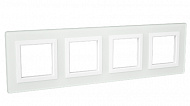 DKC Рамка из натурального стекла, "Avanti", белая, 8 модулей