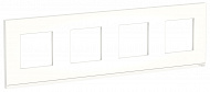 Schneider Electric Unica New Pure Матовое стекло/Белый Рамка 4-постовая горизонтальная