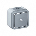 Legrand Plexo Серый Выключатель кнопочный с подсветкой накладной НО-контакт 10A в сборе IP55
