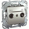 Розетка телевизионная оконечная TV SAT FM, диапазон частот от 4 до 2400 MГц Schneider Electric Unica TOP
