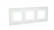 DKC Рамка из натурального стекла, "Avanti", белая, 6 модулей