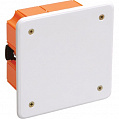IEK КМ41022 Коробка распаячная для полых стен (с саморезами, пласт.лапками и крышкой) 92x92x45мм, IP20 / белый/оранжевый