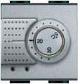 Bticino Living Light Алюминий Термостат электронный комнатный с релейным выходом на один контакт 2A 250В 2 мод