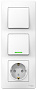 Schneider Electric Blanca Белый Блок: Розетка з/к шт 16A 250В + выкл 1-кл. с подсветкой + выкл 1-кл. скрытой установки