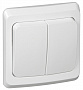 SE Этюд Белый Выключатель 2-клавишный скрытой установки 10A (схема 5) IP20