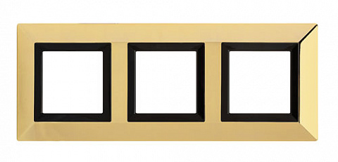 DKC Рамка из металла, "Avanti", золотая, 6 модулей