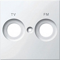 Merten System M Белый глянец Накладка розетки TV-FM с маркировкой