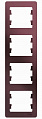 Рамка Schneider Electric Glossa Баклажановый 4-постовая вертикальная