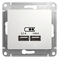 Розетка USB Schneider Electric Glossa Белый  A+A 5В/2,1 А 2х5В/1,05 А механизм