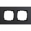 Рамка 2-постовая Linoleum-Multiplex, антрацит GIRA Esprit Linoleum-Multiplex