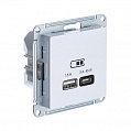Розетка USB Белый AtlasDesign A + тип-C 45W высокоскор.заряд. QC PD механизм