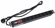ITK PDU 7 розеток C13 с LED выкл 1U шнур 2м вилка нем.ст.