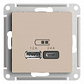 Розетка USB Песочный AtlasDesign A+С 5В/24А 2х5В/12А механизм