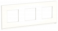Schneider Electric Unica New Pure Матовое стекло/Белый Рамка 3-постовая горизонтальная