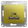 Розетка USB Schneider Electric Glossa Фисташковый  A+A 5В/2,1 А 2х5В/1,05 А механизм
