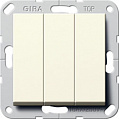Gira System-55 Кремовый глянец Выключатель 3-клавишный (переключение) Британский стандарт