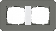 Gira E3 Темно-серый/Белый глянцевый Рамка 2-ая