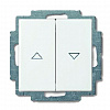 Выключатель управления жалюзи, 10 А / 250 В~, без фиксации, белый глянцевый ABB Carat
