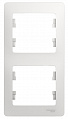 Рамка Schneider Electric Glossa Белый 2-постовая вертикальная