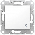 Schneider Electric Sedna Белый Выключатель 1-клавишный кнопочный с символом "Свет" 10A