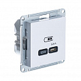 Розетка USB Белый AtlasDesign тип-C 65W высокоскор.заряд. QC PD механизм