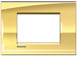 Bticino Living Light Золото Рамка прямоугольная, 3 мод