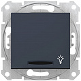 Schneider Electric Sedna Графит Выключатель 1-клавишный кнопочный с подсветкой с символом "Свет" 10A