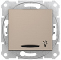 Schneider Electric Sedna Титан Выключатель 1-клавишный кнопочный с подсветкой с символом "Свет" 10A