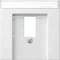 Gira System-55 E22 Белый глянец Накладка розетки телефонной TAE и разъема USB с полем для надписи