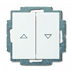 Выключатель управления жалюзи, 10 А / 250 В~, с фиксацией, белый глянцевый ABB Carat