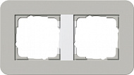 Gira E3 Серый/Белый глянцевый Рамка 2-ая