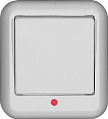 Wessen Прима Белый Выключатель 1-клавишный с индикацией 6A накладной в сборе (опт)