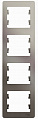 Рамка Schneider Electric Glossa Платина 4-постовая вертикальная