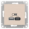 Розетка USB Бежевый AtlasDesign A+С 5В/2,4А 2х5В/1,2А механизм