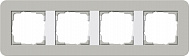 Gira E3 Серый/Белый глянцевый Рамка 4-ая