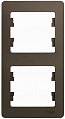 Рамка Schneider Electric Glossa Шоколад 2-постовая вертикальная