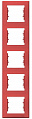 Schneider Electric Sedna Красный Рамка 5-постовая вертикальная
