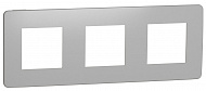 Schneider Electric Unica New Studio Metal Хром/Белый Рамка 3-постовая
