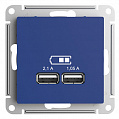 Розетка USB Аквамаринин AtlasDesign A+A 5В/21 А 2х5В/105 А механизм