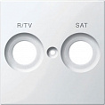 Merten System M Белый глянец Накладка розетки R/TV-SAT с маркировкой