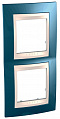 Schneider Electric Unica Хамелеон Голубой лед/Бежевый Рамка 2-ая вертикальная