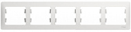 Рамка Schneider Electric Glossa Белый 5-постовая горизонтальная