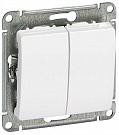 Выключатель Schneider Electric Glossa Белый 2-клавишный 10A (схема 5)