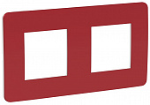 Schneider Electric Unica New Studio Color Красный/Белый Рамка 2-постовая