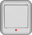 Wessen Прима Белый Выключатель 1-клавишный с индикацией 6A изолир.плата накладной в сборе (DIY)