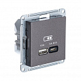 Розетка USB Мокко AtlasDesign A + тип-C 45W высокоскор.заряд. QC PD механизм