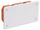 IEK КМ41026 Коробка распаячная для полых стен (с саморезами, пласт.лапками и крышкой) 172х96х45мм, IP20 / белый/оранжевый
