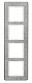 Berker Q.7 Нержавеющая сталь с кратцованной поверхностью Рамка 4-ая, вертикальная