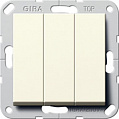 Gira System-55 Кремовый глянец Выключатель 3-клавишный винтовой зажим